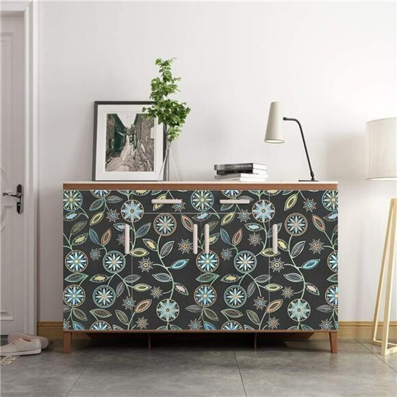 Floral Wallpaper 17.7" x 78.7" Multicolor Floral Peel and Stick Wallpaper - Picture 4 of 7